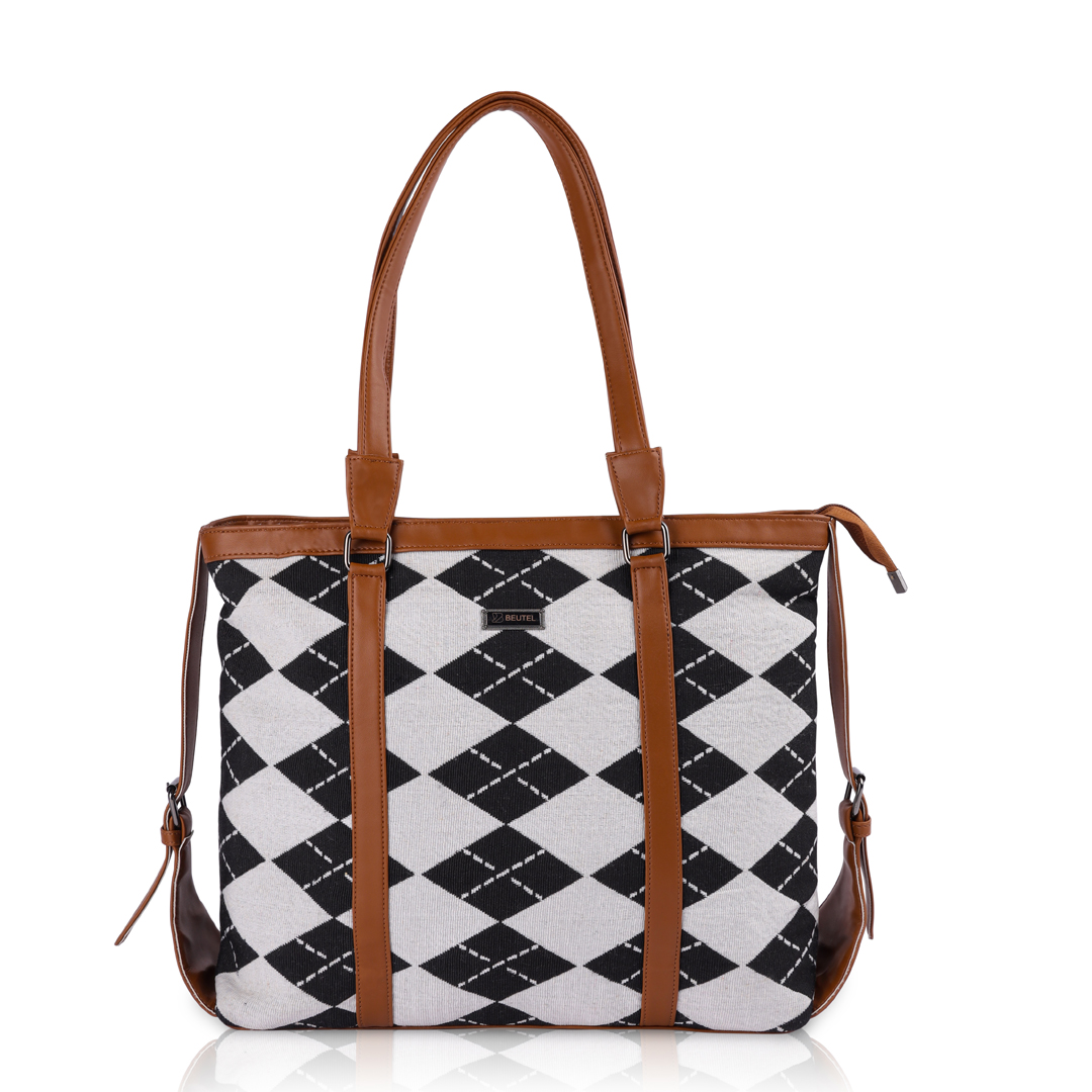 Large Capacity Elegant Vegan Leather Tote Bag For Office