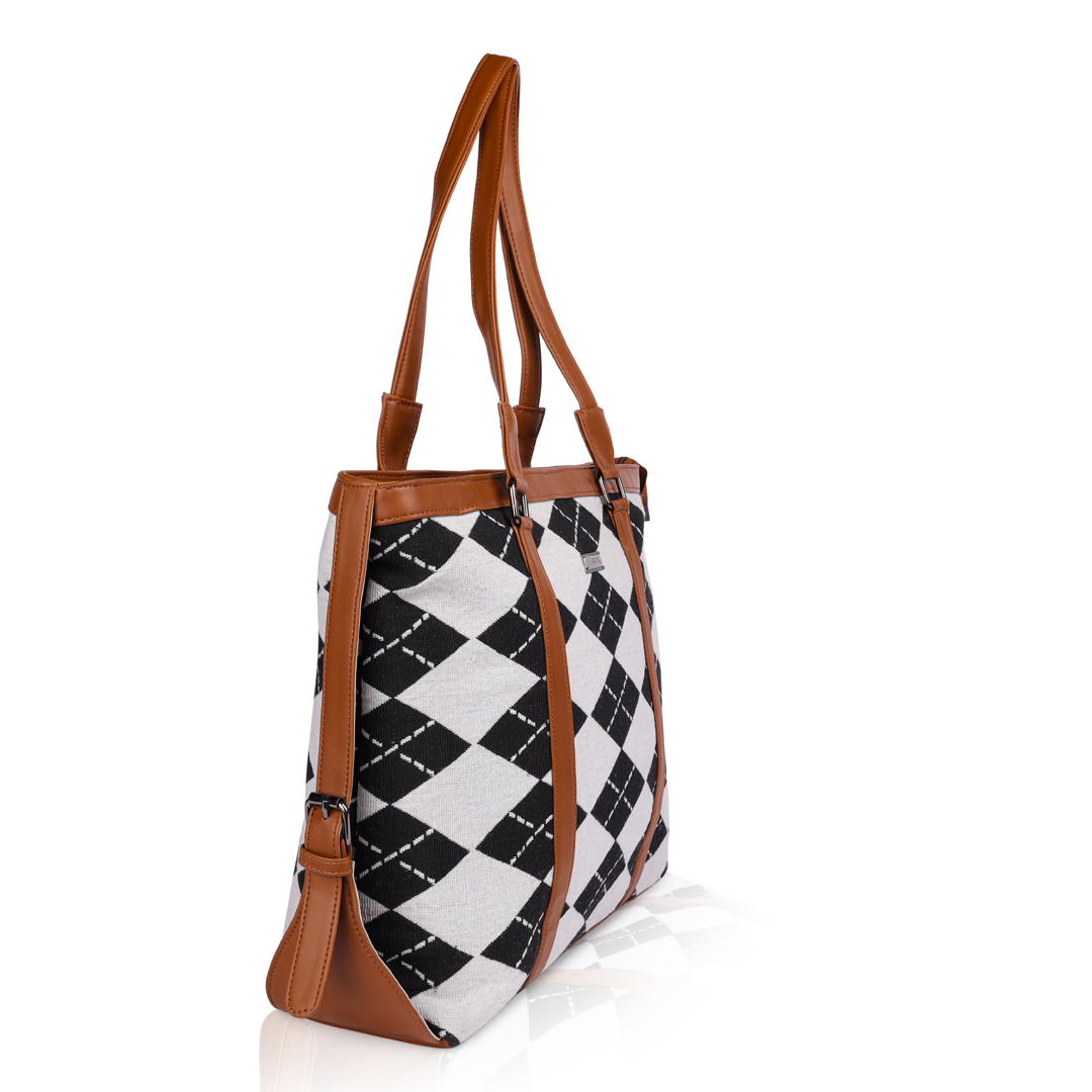 Large Capacity Elegant Vegan Leather Tote Bag For Office