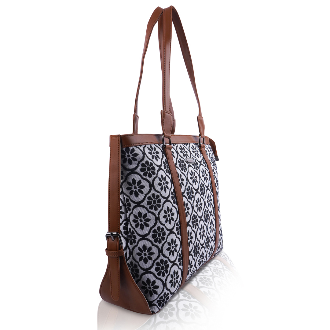 Large Capacity Croco Pattern Office Bags – Blank & White