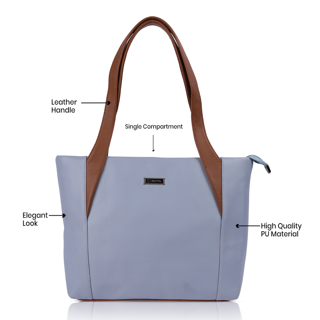 Classic Light Blue Tote Bag For Office